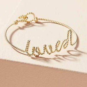 LOVED Twisted Gold Metal Bracelet